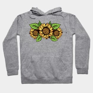 Cute Beautiful Yellow Sunflower Floral Artwork Hoodie